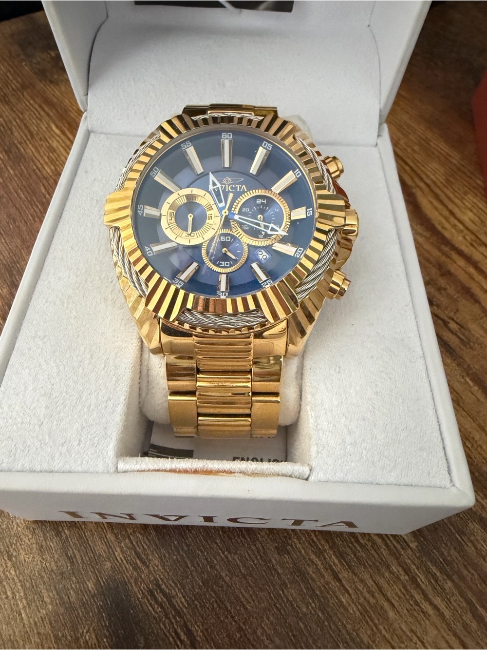 Invicta Gold and Blue Men's Chronograph Watch